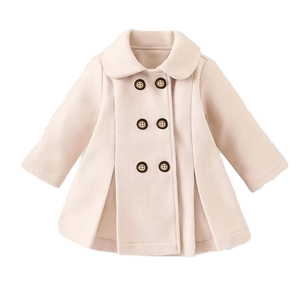Manteau Trench Hiver 2026 pour Filles, Col Rabattu, Tissu Peau de Mouton Respirant, Fermeture Boutonnée, Motif Imprimé, Décontracté pour Enfants - Product Image 4