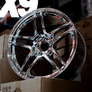 Jantes forgées chromées de 17, 18, 19 et 20 pouces pour Toyota, Honda, Subaru, Mitsubishi, Nissan, Lexus, Mazda, Acura, Benz, Audi, <span class=keywords><strong>BMW</strong></span> 330, JDM, <span class=keywords><strong>X9</strong></span> - Product Image 1