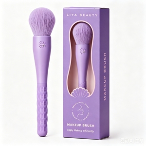 Pinceau de maquillage pour fond de teint à marque privée, manche en silicone, poils synthétiques doux, facile à nettoyer, outil cosmétique - Product Image 1