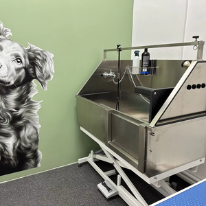 2025ベストセラーステンレス鋼電気リフティングペットバタブ40インチ多機能犬グルーミングタブプロフェッショナルペット入浴用 - Product Image 1