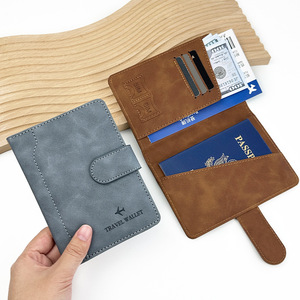 Étui de Passeport Personnalisé en Cuir PU avec Logo, Porte-Passeport de Voyage, Ensemble d'Étiquettes de Bagage, Étui Protecteur avec Fermoirs, Blocage RFID, Étanche, Court - Product Image 4