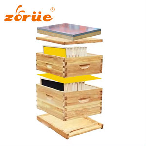 Bán buôn sáp tráng bằng gỗ langstroth <span class=keywords><strong>Bee</strong></span> <span class=keywords><strong>Hive</strong></span> hoàn chỉnh hộp tổ ong 3 lớp với khung biểu tượng tùy chỉnh thiết bị nuôi ong - Product Image 4