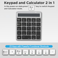 Keypad Numerik Nirkabel Portabel Mini 23 Tombol Keyboard Kalkulator dengan Sakelar Gunting yang Dapat Diisi Ulang untuk Laptop, Keuangan, Kantor