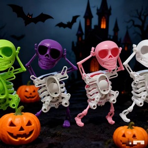 Oddcraft Custom 3D Printed Wind-Up Dancing Skeleton Wiggle Skull Toy Funny <b>Halloween</b> <b>Decor</b> Ornament OEM ODM - Product Image 1