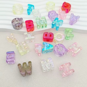 Rainbow Light Clear Alphabet <strong>Beads</strong> UV Coated Acrylic 26 Letters <strong>Large</strong> Through Hole for DIY Phone Strap <strong>Bracelet</strong> - Product Image 4