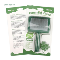 Brosse démêlante professionnelle à picots longs et courbés en plastique souple PP pour animaux de compagnie, outil de toilettage pour chiens et chats à poils longs