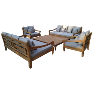 Modern Design Teak Wood Garden Indonesia Manufacturer Supplier Exporter Patio Outdoor Furniture <b>Sofa</b> <b>Sets</b> For Hotel Villa - Product Image 1