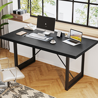 Bureau de bureau à domicile industriel simple moderne et contemporain Bureau pour PC Table d'étude d'ordinateur en bois noir Rangement contemporain