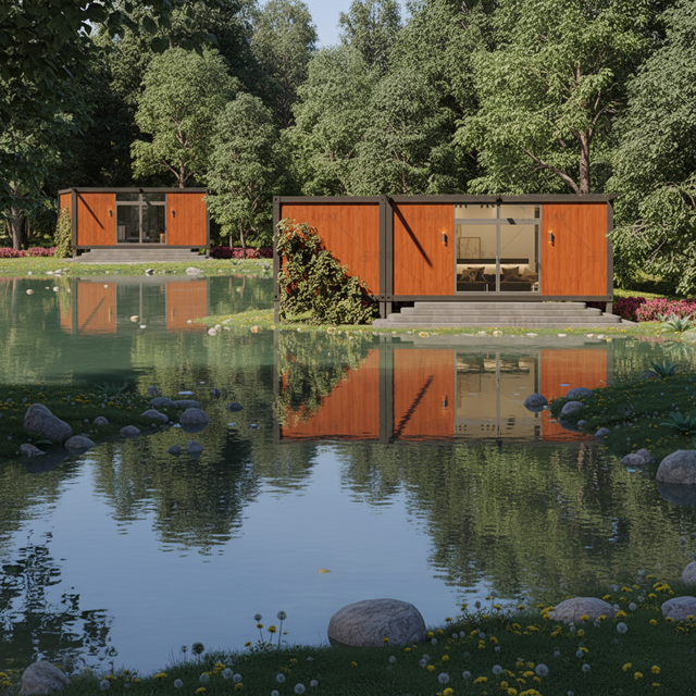Customized Modular Office Portable Steel Structure Office Container 40ft Luxury Solar Container House China