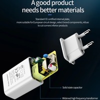 AU EU US Chargeurs portables Oem Logo 5v/2a Chargeur 5V 1A Charge rapide 5 Watt Usb C Chargeur Bloc 5v 2a Adaptateur secteur