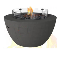 Mobilier d'extérieur moderne, foyer de table intérieur/extérieur avec poêle en béton pour les fêtes