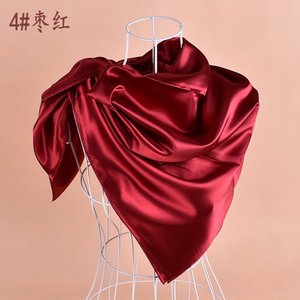 Écharpe de tête carrée en satin de soie <span class=keywords><strong>noir</strong></span> uni pour <span class=keywords><strong>femme</strong></span>, style vintage islamique, en polyester, idéale pour l'été – Grande Vente - Product Image 4