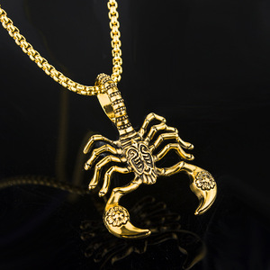 Collier à longue chaîne pour hommes, hip hop, <span class=keywords><strong>scorpion</strong></span>, pendentifs couleur argent, punk <span class=keywords><strong>rock</strong></span>, cadeau de Noël - Product Image 4