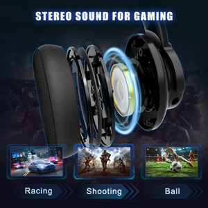 SADESランナー没入型オーディオワイヤレスヘッドセット強力な低音クリアサウンドゲーム映画音楽ゲーム用ヘッドセット - Product Image 5