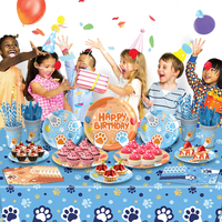Juego de Artículos para Fiesta de Cumpleaños con Estampado de Huellas de Cachorro, Decoraciones Desechables con Temática Canina para Eventos Infantiles