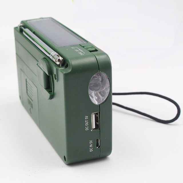 Ready to Ship Portable Rechargeable Emergency Solar Hand Crank Radio with Phone Charger FM Radio