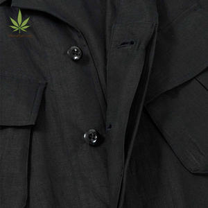 Mens Workshirts 100% Botão De Cânhamo Camisa Casual Camisola de Cânhamo Puro Camisa Dos Homens de Manga Curta Multi-bolso Camisa De Fadiga - Product Image 6