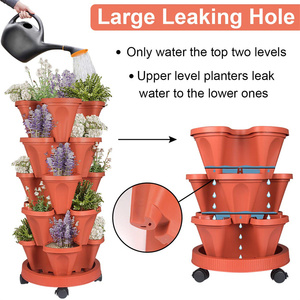 5 Tier Plastic Vertical Garden <strong>Planter</strong> Indoor Outdoor Gardening Pots Tower Garden <strong>Planters</strong> <strong>Stackable</strong> <strong>Planter</strong> - Product Image 2
