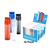WOWO TECH Lot de 16 moulin à herbe en plastique avec logo personnalisé machine à cigarettes tube de stockage d'herbes rouleau à tabac