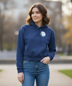 Hoodie court pour femme 60% coton 40% polyester Haute couture Prix réduits Vêtements en stock en gros - Product Image 3