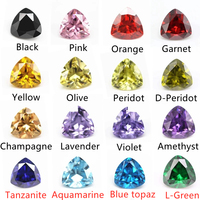 5A grade 3*3mm-12*12mm 03 # couleur citron, coupe facettée en forme de trillion, zircone cubique, gemmes en vrac, coupe synthétique de trillion, pierres CZ