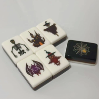Jeu de Mahjong américain sur le thème d'Halloween |   Design toile d'araignée au crépuscule, collection Halloween Night Charm
