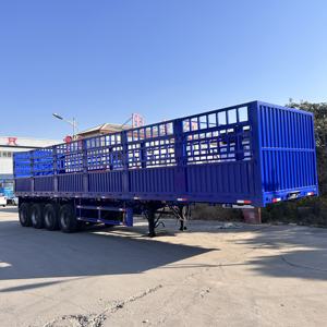Semirremolque <span class=keywords><strong>de</strong></span> Carga Pesada para Transporte <span class=keywords><strong>de</strong></span> Ganado, con 3 o 4 Ejes, 30, 50, 60 Toneladas, con Barandas - Product Image 5