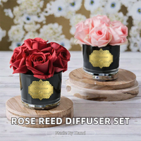 FLORESCENCE Ensemble diffuseur à rose artificielle immortelle DIY en verre sans BPA, écologique, aromathérapie longue durée
