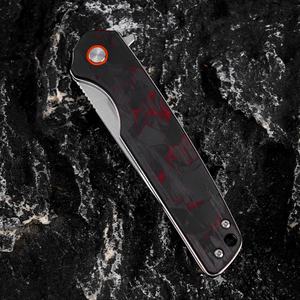 Cuchillo Plegable de Bolsillo Pequeño, Hoja de Acero D2, Punta de Gota, Mango de Fibra de Carbono, EDC, Caza, Camping, Bricolaje, OEM - Product Image 5