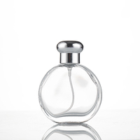 Flacon de parfum en verre 30-50 ml, atomiseur transparent-noir, flacon pulvérisateur, cristal, forme carrée, vide, rechargeable