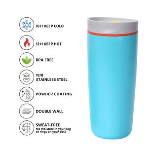 Gobelet à café isotherme en acier inoxydable avec logo personnalisé, 12 oz, 20 oz, sans BPA, réutilisable, pour café glacé, mug de voyage pour café chaud, avec couvercle coulissant - Product Image 4