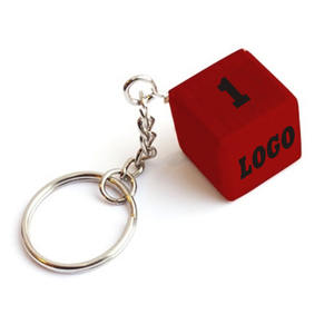 Cadeaux promotionnels acrylique cube porte-clés impression personnalisée logo slogan petits dés avec porte-clés - Product Image 1