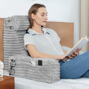 Coussin de lecture et de jeu <span class=keywords><strong>pour</strong></span> canapé et <span class=keywords><strong>lit</strong></span>, <span class=keywords><strong>pour</strong></span> les amateurs de livres, avec accoudoirs et support cervical amovible - Product Image 1