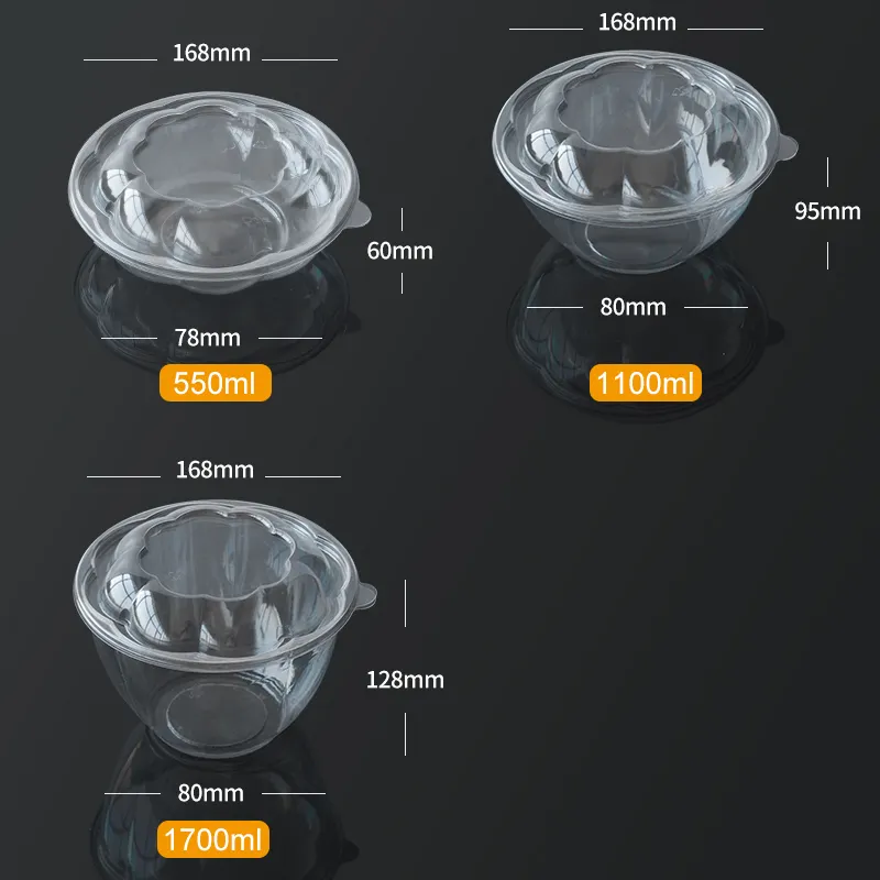 Одноразовые салатницы прозрачный контейнер для салата 8-32 унции Салатница с крышкой