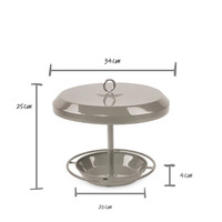 Mangeoire à oiseaux sauvages JH-Mech 34*25CM, robuste et durable, utilisable toute l'année, en métal beige, petite mangeoire suspendue en métal pour oiseaux