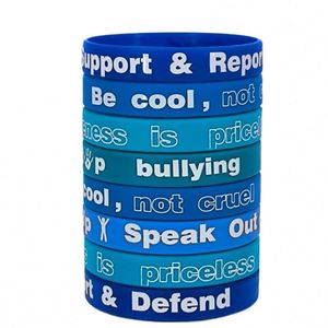 Pulsera de Silicona Anti-Bullying a la Moda, con Diseño Juvenil y Frase Impresa, Personalizable con Logotipo para Eventos - Product Image 1
