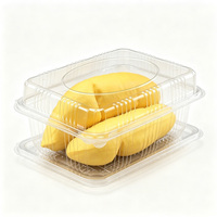 Barquette carrée transparente personnalisée en plastique PET de 1 mm d'épaisseur pour fruits (Durian, Baies, Raisins) – 1 lb, 1,5 lb, 2 lb – Vente directe usine