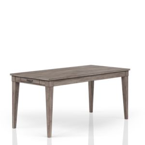 Mesa de comedor gris rústica DB con dos cajones de almacenamiento y extensión de hojas - Product Image 4