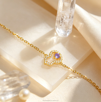 Bracelet CZ en argent sterling 925 plaqué or, bijoux colorés pour femmes, élégant, scintillant, tendance, cadeau chic