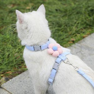 Conjunto de Correa y Collar de Lujo para Mascotas, Cuerda de Tracción de Nailon con Cintas Elegantes, Arnés Personalizado de 1.2m para Pasear Gatos y Perros Pequeños - Product Image 6