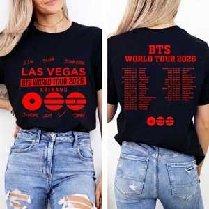 T-shirt K-Pop OEM ODM World Tour 2026 – Tenue de concert Las Vegas – Merchandise pour fans Army – Jungkook, Jimin, V, Suga, <span class=keywords><strong>RM</strong></span>, <span class=keywords><strong>Jin</strong></span> – Double face K-Pop - Product Image 1