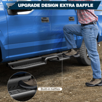 Marchepieds latéraux robustes 4x4 noir mat, barres Nerf, capacité de charge de plus de 300 kg pour Tacoma 4Runner F150 F250 Ram 1500