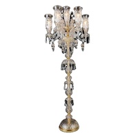 Candélabres en cristal Vintage, lustre sur pied, lampe chinoise sur pied, cristal sur batterie, lampe de Table LED européenne