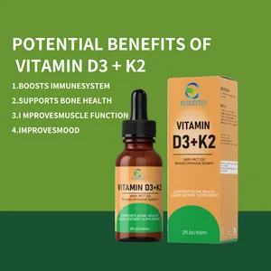 D3 K2 Multi Vitamin MCT Oil Healthcare Supplement Liquid Immune Energy Booster Bone Health 60ml And Fast Absorption Vitamin Drop