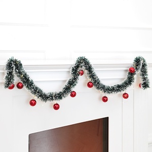 Christmas Tinsel Garland Set with <b>Lights</b> Christmas Balls Decorative Ribbon Vine Ornaments Mall <b>Window</b> Decorations - Product Image 4