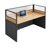Ensemble de chaise de bureau commerciale avec design minimaliste moderne, poste de travail individuel en bois avec cloison de séparation