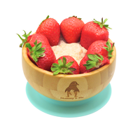 Ensemble de vaisselle pour bébé Goodlife Penguin : bol et cuillère avec anneau d'aspiration, silicone de qualité alimentaire, assiette moderne en bambou