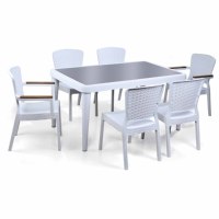 Ensemble de fauteuils blancs en rotin royal en plastique