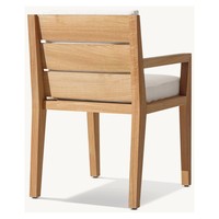 Outdoor Moderne Gartenmöbel Armlehnenstühle und Beistellstühle Massives Teakholz Esstisch-Set