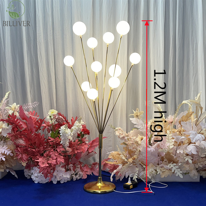 Marco de hierro dorado 120cm luz blanca